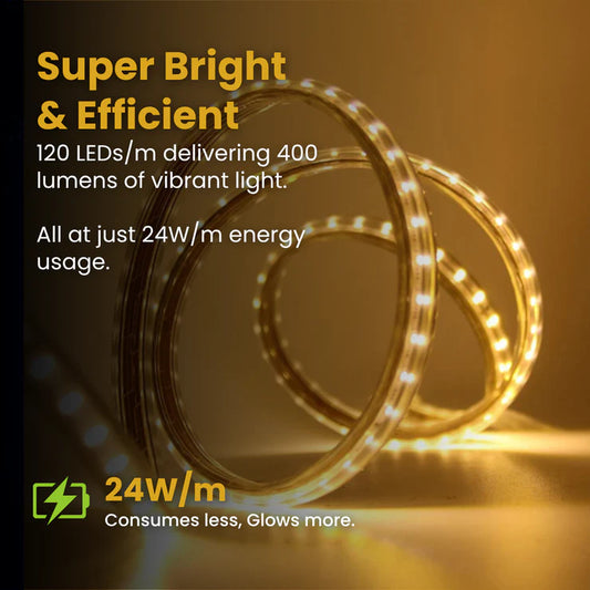 LED Rope Lights 2835 Water Resistant IP67 120 LEDs/m - Buylights #