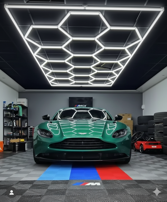 Car Garage Hexagon Honeycomb Hanging Light– 672W Powerful Design 
