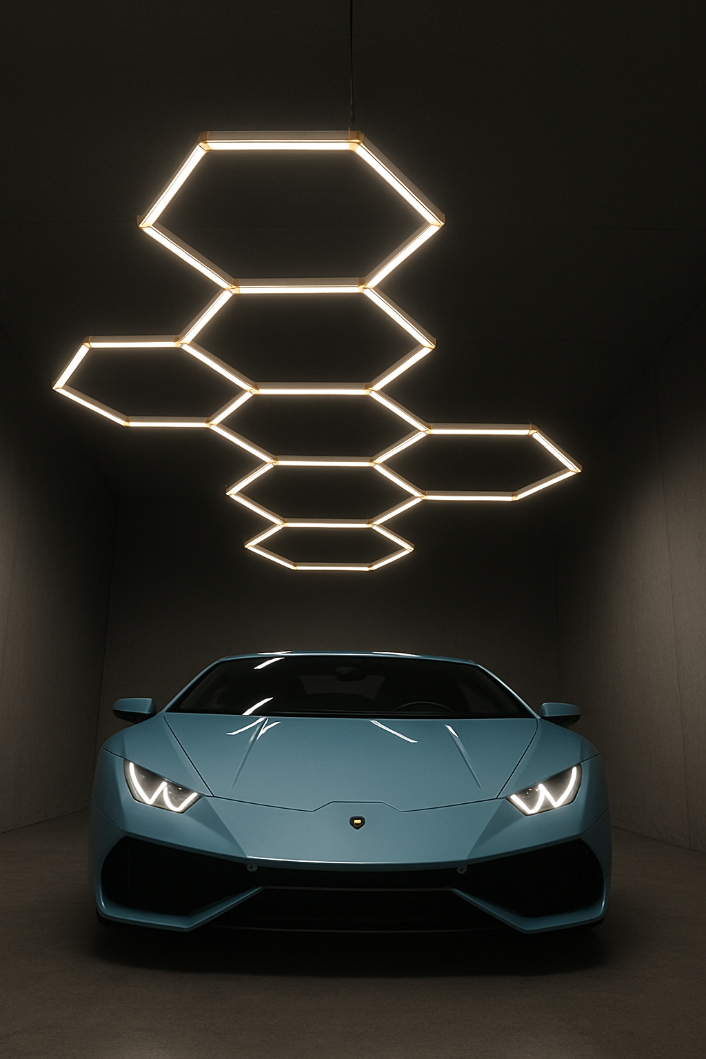 Car Garage Mini Honeycomb Lamp Hexagonal Hanging Workshop LED Light Car Washing Lamp