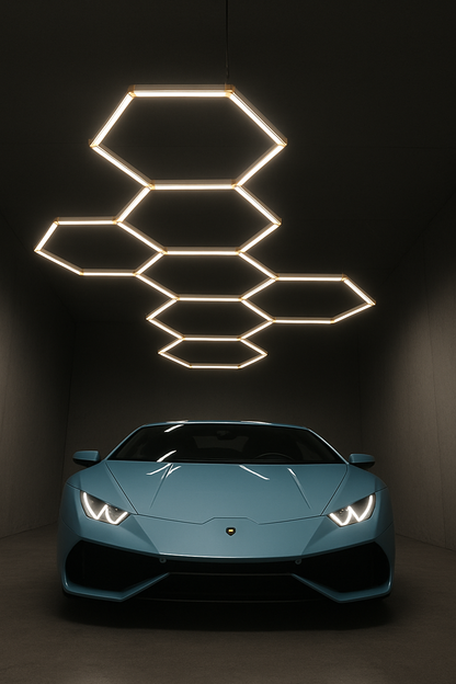 Car Garage Mini Honeycomb Lamp Hexagonal Hanging Workshop LED Light Car Washing Lamp