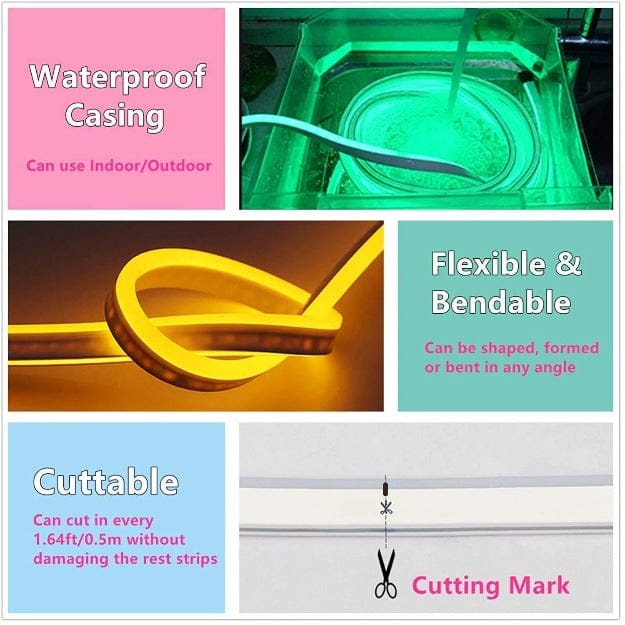 Neon Flex LED Strip Lights | Warm White - DC12V - 6mmx12mm - Buylights #