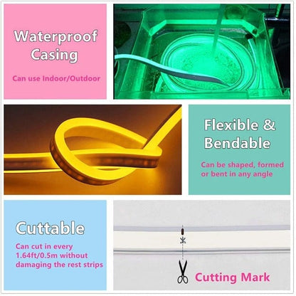 Neon Flex LED Strip Lights | Warm White - DC12V - 6mmx12mm - Buylights #
