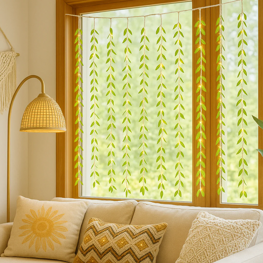 Leaves Garland Curtain Lights | Warm White Decorative Fairy Light - Buy lights 
