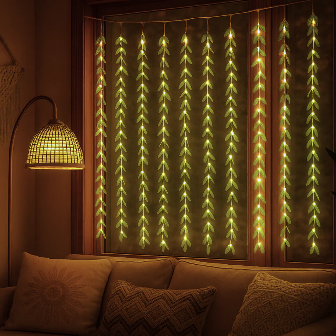 Leaves Garland Curtain Lights