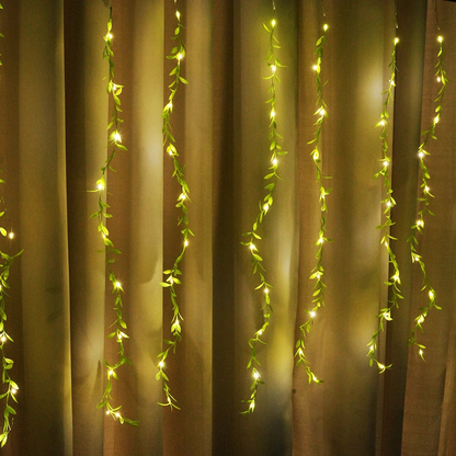 Leaves Garland Curtain Lights | Warm White Decorative Fairy Light - Buy lights 