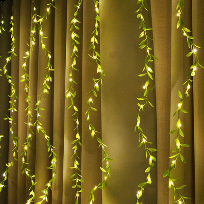 Leaves Garland Curtain Lights | Warm White Decorative Fairy Light - Buy lights 