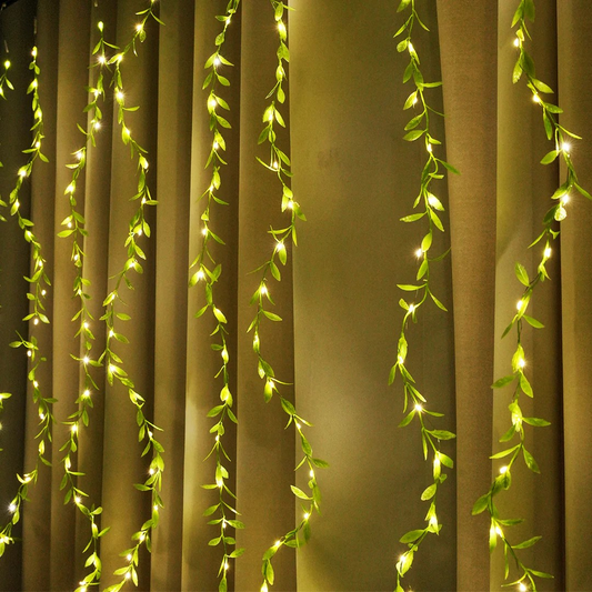 Leaves Garland Curtain Lights | Warm White Decorative Fairy Light - Buy lights 