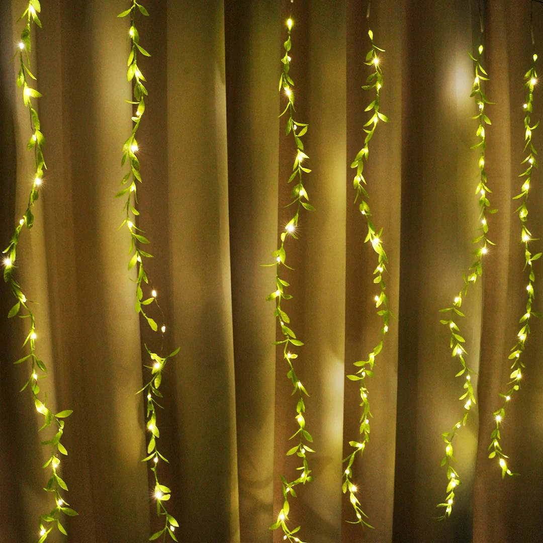 Leaves Garland Curtain Lights Decorative Fairy Light 