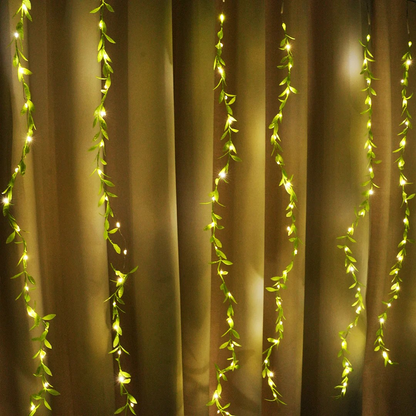 Leaves Garland Curtain Lights Decorative Fairy Light 